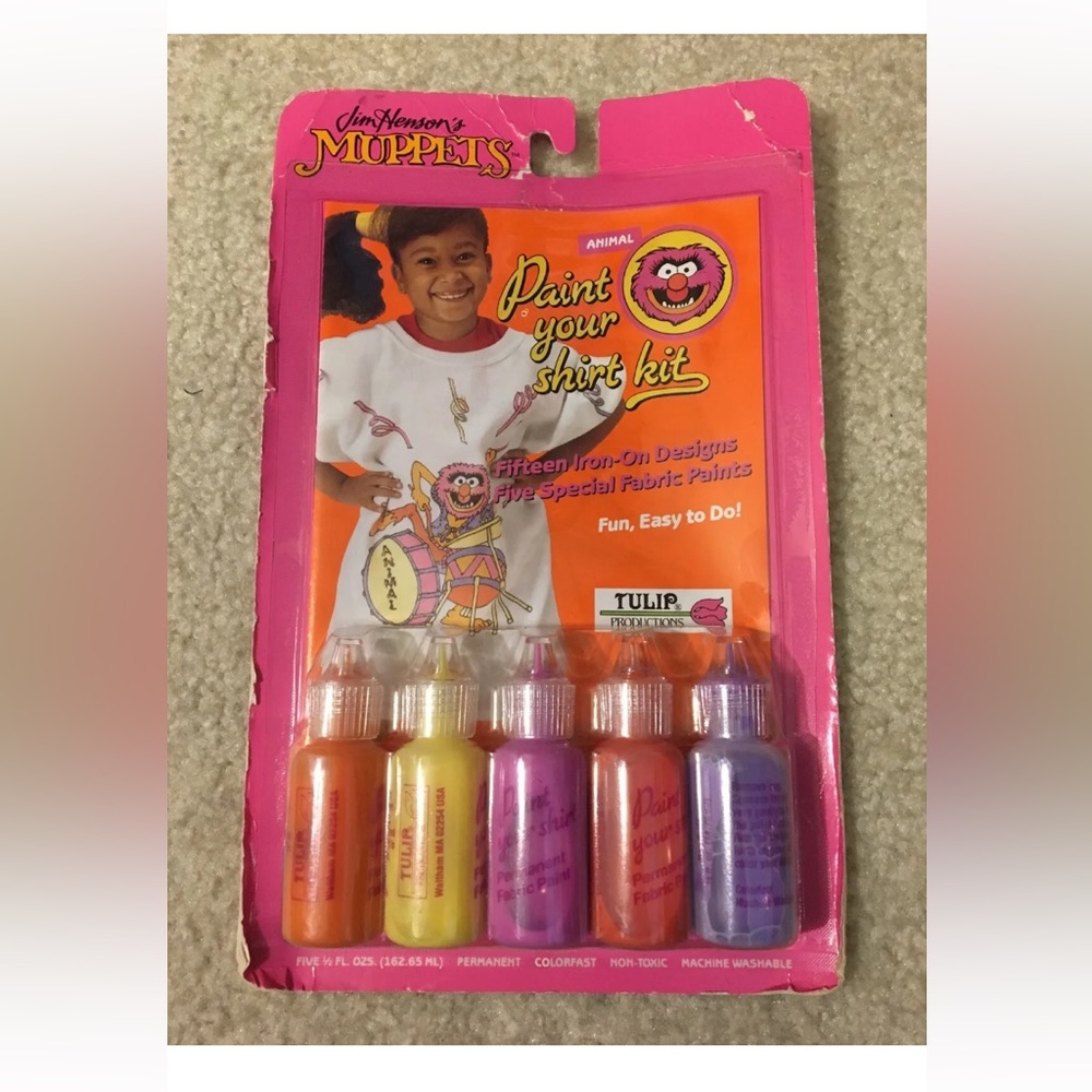 Jim Henson's Muppets Animal Paint Your Shirt Kit Fabric Paint 1989 Vintage NEW